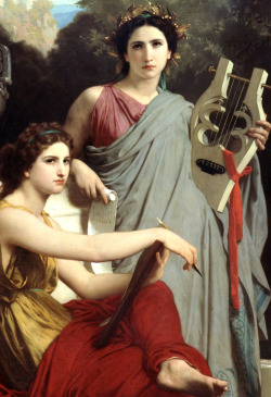 c0ssette:  William-Adolphe Bouguereau “Art and Literature” 1867.  Such hipsters damn look at those expressions of disdain wowwwww
