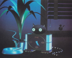 palmandlaser:  From Creative Computer Graphics (1984) Cat Clock. Glen Entis, Pacific Data Image, 1983. 