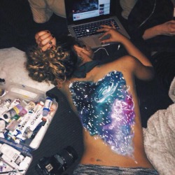 prettydamnrecklesss:  xkns:  kissmeandshutupp:  someday  we were supposed to  I’m going to paint the universe on the girl who is my universe
