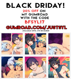 justsylart:  Don’t miss the #blackfriday sales on my gumroad unsing the code BFSYL17 ! https://gumroad.com/justsyl  Last weekend!