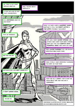 Kate Five and New Section P Page 3 by cyberkitten01   Kate and Kim discuss Earth&rsquo;s Most Powerful HeroCentennia and the illustration of her appear courtesy of @cosmicbeholder   