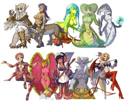 dalehan:  dalehan:  The 30 Day Monster Girl Collection - by Dalehan Harpy  Centaur   Slime   Naga   Mermaid   Spider Girl   Plant Girl   Octomaid   Demon   Succubus   True Monster   Zombie   Insect Girl   Dullahan   Dragon/Reptile Girl   Ghost   Robot