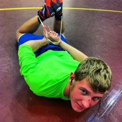 amateur-wrestling:  This is what happens to garret when he makes me mad @gray_garrett_35 #mad #wrestling #funny #hesgettingonmynerves #nhs #freinds 
