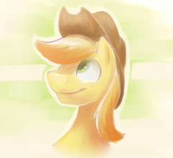 I really wanted to repay that guy who donated to me on my birthday, and he said I could draw him a braeburn for him if I wanted to, so I did! I tried painting on one layer for once. I don&rsquo;t know how those guys do it.  Anyway, have a braeburn!