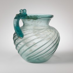 ancientpeoples:  Translucent Blue Green Glass Jug Late First or Second Century AD Early to Mid Imperial  Source: The Metropolitan Museum of Art 