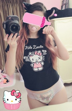 babyprincesskiki:  =^･ω･^= meow meow meow~~ Sometimes my kitten space and baby space collide for double the fun.