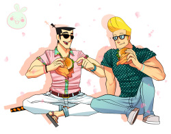trebled-negrita-princess:  c2ndy2c1d:  ponkuno:  Johnny Bravo &amp; Samurai Jack - Johnny/Jack I’m currently in shipping hell with these two all thanks to lady @c2ndy2c1d and her post. I swear to god she uses some kind of deadly shipping dark magic