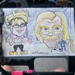 A caricature of my mom and her boyfriend.  #mattbernson #caricaturist #caricature #Caricatures. #portrait #art #drawing