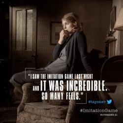   The Imitation Game @Imitationgame · 2H   Audiences Are Being Moved By The #Imitationgame.