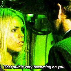 lauraxxtennant:  rundalek:  Doctor x Rose (yes! I know she’s not technically Rose but you get it)↳ Cheesy pick up lines 2/?    #this is ten’s ‘boners and guilt’ episode#cause he was so confused at first and then he felt bad#for objectifying