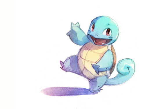 blue-sky-sapphire:  The Original Starters Watercolour Pokémon by Nicholas Kole [behance], shared with permission. 