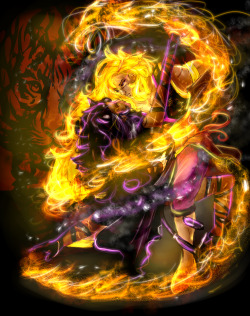 jen-iii:  Summer Rose Court (prediction) Bumbleby dance scene to go with my whiterose one ehehee I figured that it would go with Yang casting bouts of fire with Blake depicting awesome and intricate shadow designs on the walls as the fire goes around