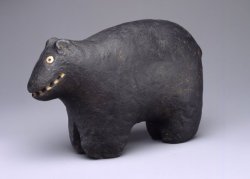 fishstickmonkey:  Black Bear Fetish (Wei-ma-aim-shi)She-we-na (Zuni Pueblo) (Native American), purchased in 1904. Stone, pigmentBrooklyn Museum