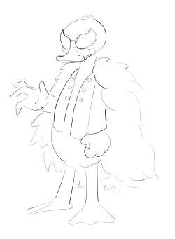 Donquixote Duckflamingo by an Anonymous DrawfriendDonald Duck dressed as Donquixote Doflamingo.Why?Because.