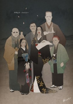 hierophage:   Addams Family In Kimonos, by Matsuyama Miyabi  