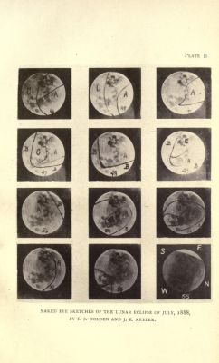 nemfrog:  Plate B. Naked eye sketches of the lunar eclipse of July 1888. Reports on the observations of the total eclipse of the sun, December 21-22, 1889 and the total eclipse of the moon, July 22, 1888. 