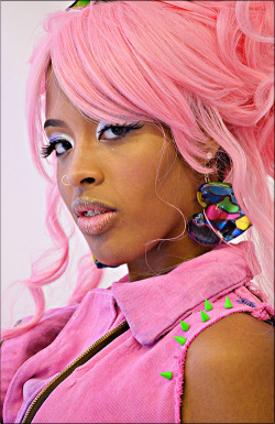 fairytalepunkboutique:  Hot Pink &amp; Green Studded Mermaid Punk Motovest http://www.pink-lightning.net *~Make Fantasy Your Reality~*