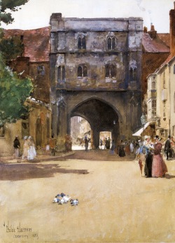 ilovetocollectart:  Childe Hassam - Gateway at Canterbury, 1889 