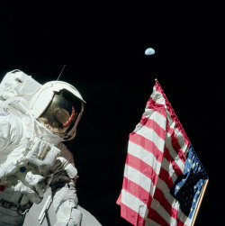 humanoidhistory:  December 11, 1972 – Apollo 17 astronauts Gene Cernan and Jack Schmitt (pictured) land on the Moon. (NASA) 