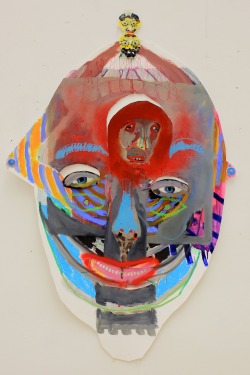 Marlenesteyn:  Brow Brother, 2013; Oil, Spraypaint &Amp;Amp; Mixed Media On Cut-Out