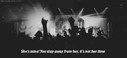 blood-bands-and-suicide:   recoveringstars:  suicidalghosts:  ptvplease:  When they play this, the crowd burts in a roar and shouts “She’s mine!”. Its pretty awesome  queue  mostly black &amp; white blog, that follows back c:  ~ 