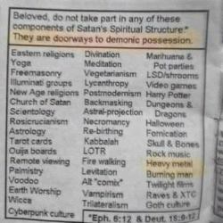 haltingstate:  lol  Well that certainly ruins mai weekend plans (~_~) Seriously, even the Bible is a doorway to demonic possession if you twist it for evil.  The reality is that all people have the free will to choose evil, and if they do, then they