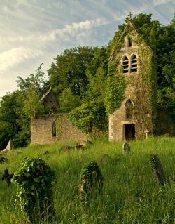 rixwilson:    Located on Chapel Hill to the east of Tintern Abbey in Monmouthshire, Wales, the ruined church of St Mary the Virgin, complete with ivy-clad tower and overgrown graveyard, is a mysterious and historic relic on the rural landscape. Dating