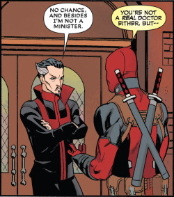 deadpoools:  Deadpool #27 Wade asks people to marry him and Shiklah 