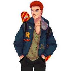 myafterlifewithjarchie: annsolnceva: If Archie was at the Hogwarts, he would definitely be a Griffendor boy☀ for me he’s Hufflepuff, but this art is cute 