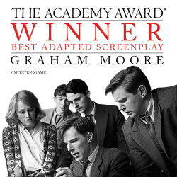 weinsteinco:Congratulations to The #ImitationGame writer #GrahamMoore on his The Academy Award win for Best Adapted Screenplay!