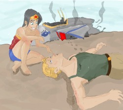 Diana being a preteen Amazon when Steve Trevor first crash lands on her island adds a strange, new wrinkle to their future relationship. As well as the possibility of triggering an amber alert. Done by an anonymous DrawFriend.