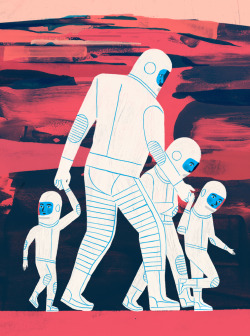 keithnegley:  POINTS OF ORIGINCover art for a story about three kids that have become orphaned and end up with distant relatives on Mars.For Tor.comArt Director: Irene Gallo