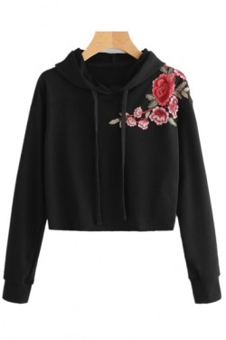 sillybou: Women’s Fashion Hoodie&amp;Sweatshirt  Chic Floral  //  Flower Embroidery  Day&amp;Night Letter  //  Floral Pattern   Cat Pattern  //  Flora Print   Letter Pattern  //  Embroidery Letter   Floral Embroidered  //  Chic Floral   