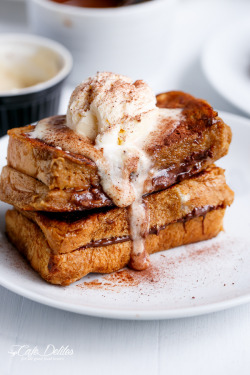 sweetoothgirl:  Cappuccino French Toast with Coffee Cream