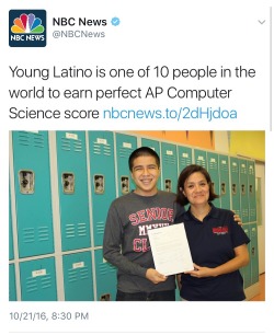 hereforjaebum:  His name is Miguel Padilla and his parents are Mexican immigrants :)  http://www.nbcnews.com/news/latino/young-latino-perfect-ap-computer-science-score-wants-inspire-others-n670741?cid=sm_tw 