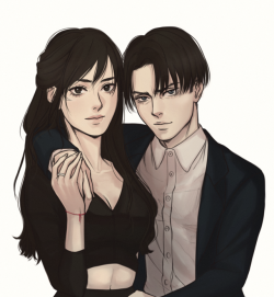 lolakasa:I was commissioned to draw Levi and Mikasa by adorable @imchatnoir &lt;3