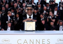 love-music-fashion-flawless:  Spike Lee poses with the Grand Prix award for ‘BlacKkKlansman’ at the Palme D'Or Winner Photocall during the 71st annual Cannes Film Festival at Palais des Festivals on May 19, 2018 in Cannes, France.  