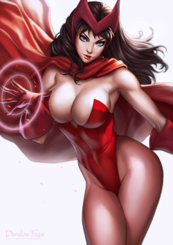dandon-fuga:  Scarlet Witch   (/￣ー￣)/~~☆’.･.･:★’.･.･:☆  https://www.patreon.com/posts/scarlet-witch-5859351 Gumroad 