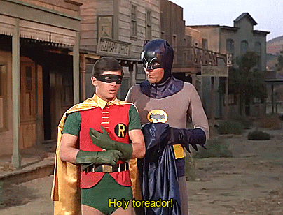 sparklejamesysparkle:  Burt Ward as Robin in the classic Batman television series, originally broadcast by ABC from 1966 to 1968. Also seen in this gif set are Adam West as Batman, Julie Newmar as Catwoman (seasons 1 &amp; 2), Cesar Romero as The Joker,