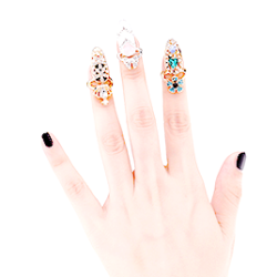 nanzse:Silver &amp; Gold Crown Nail RingFlash Deal up to 60% off!