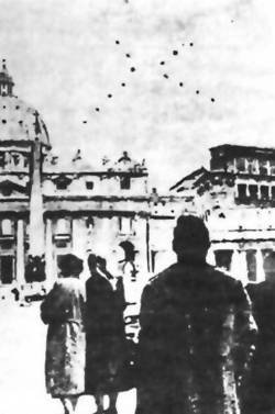 ancientufo:   This photo was captured by Giuseppe Stilo shortly after a city diplomat  named Alberto Perego, described a UFO sighting in the Vatican City. It  was the first known case of a UFO sighting in Italy.  See  10 of the most compelling old UFO