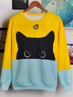 zanyfirewo: Cute&amp;Comfy Girl’s Sweatshirts   Color Block Cat  //  Letter Alien  MEOW  //  Cartoon Sharp  Innocent Krabs  //  Letter Bike  Color Block Cat  //  Cartoon Cat  Alien  //  Smile Rabbits (Up to 55%Off) Which pattern do you like