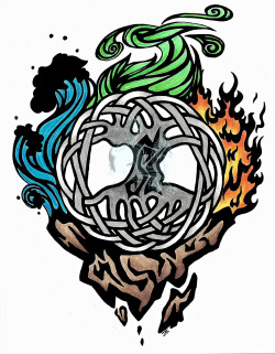 Kaihne:  Tribal And Celtic Meet In This Fun Tattoo Idea, It Even Has The Four Elements