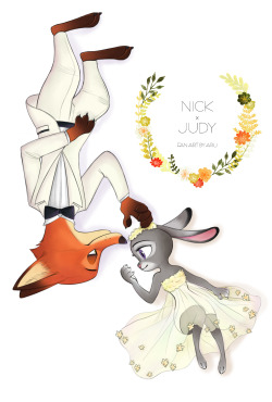 arumoon94:  Nick and Judy’s wedding pictorial concept fan art 