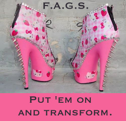 faggotryandgendersissification:  Put ‘em on and transform. F.A.G.S. 