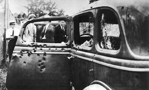 20th-century-man:  80 years ago today, May 23, 1934, Bonnie and Clyde (Bonnie Parker, Clyde Barrow) were ambushed and killed by a posse of Texas and Louisiana police officers while driving on a road in Bienville Parish, Louisiana. 