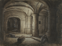 scribe4haxan:  Church Crypt with Two Men