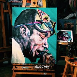 machine-factory:  Oil paintings by Mariella Angela who’s known for her stylized brushworks - has made a name for herself painting some of contemporary hip-hop’s favorite icons. Check out here instagram for more 