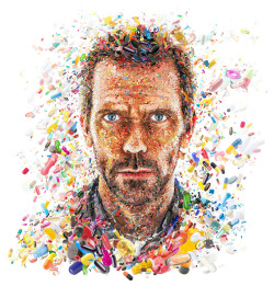cranquis:  sketchshoppe:   Hugh Laurie for TV GuideA mosaic portrait of Hugh Laurie (Dr.House) made out of pills for the cover of TV GUIDE Magazine(USA). Artist: Charis Tsevis (Behance)cranquis  I thought you’d appreciate this!  I LOVE IT! I’m gonna