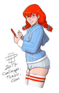 callmepo:Mashup of the smug, thicc, and sh!tposting Wendys girl behind the Wendy’s twitter account. waifu~ &lt;3 &lt;3 &lt;3